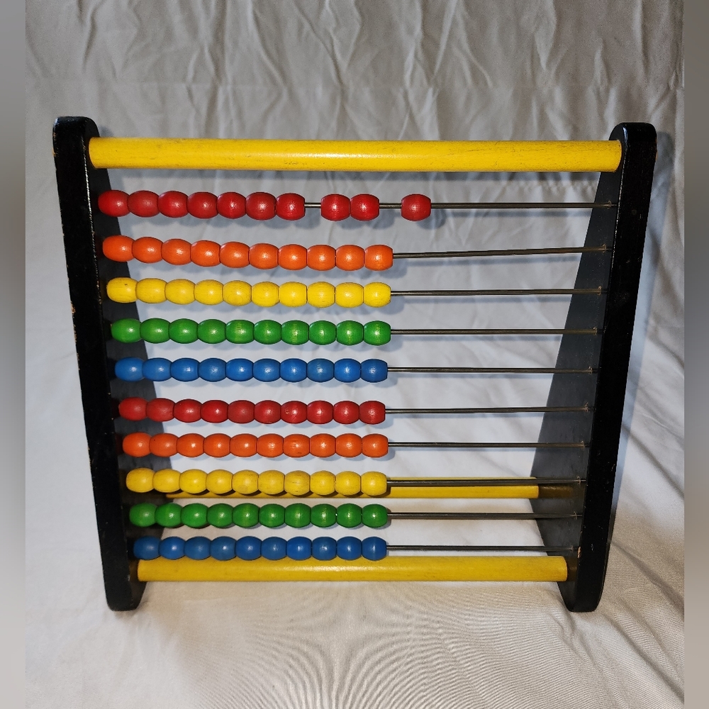 Vintage wooden 1950s abacus
